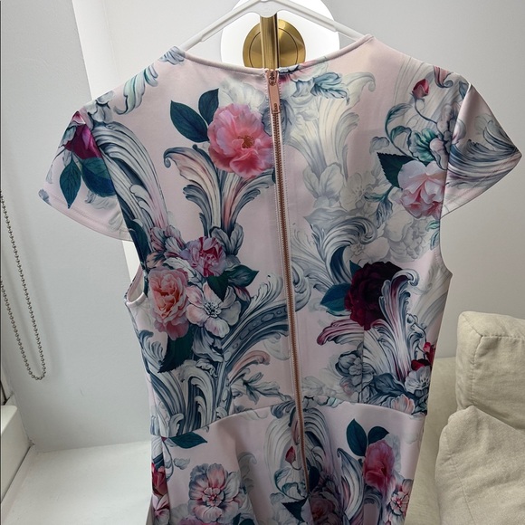 Ted Baker Pink and Blue Floral Midi Dress - Picture 6 of 7